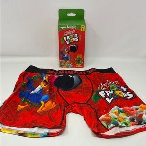 SWAG Froot Loops Men’s Boxer Briefs – Large, Red & Black